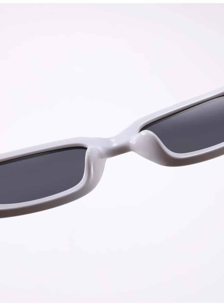 Shein White Women's Retro Square Frame Sunglasses - Chic Fashion Eyewear for Driving, Travel & Beach (No Cover Included) - Image 4